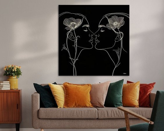 Voorbeeld van het werk in een kamer