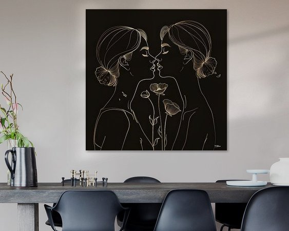 Voorbeeld van het werk in een kamer