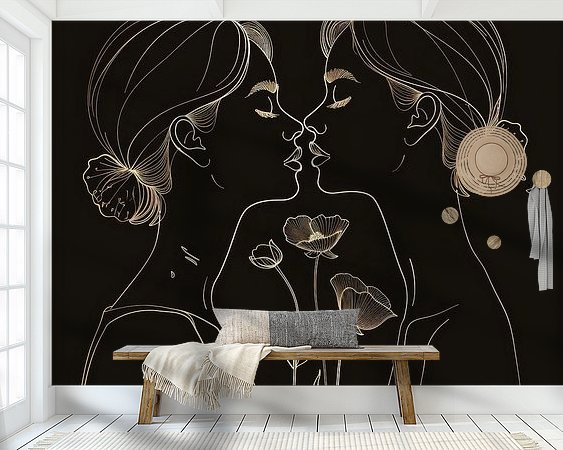 Voorbeeld van het werk in een kamer