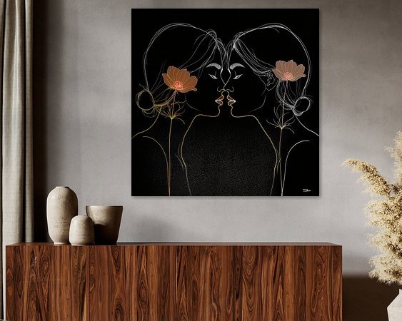 Voorbeeld van het werk in een kamer