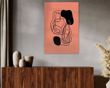 Monochrome schwarze Linien auf rosa Hintergrund von Art & Soul Creations