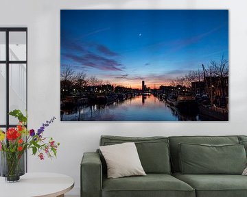 Zonsondergang met de Maan en Venus