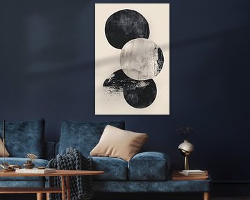 Monochrome Textuur Cirkels Abstract Ontwerp van Art & Soul Creations