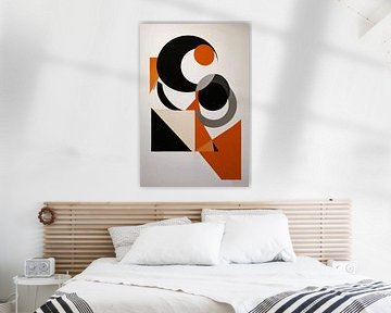 Contrasting Abstraction in Orange, Black and Grey