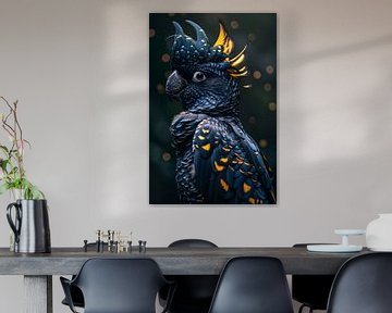 Portret van een Blauwe Papegaai met Geel van De Muurdecoratie