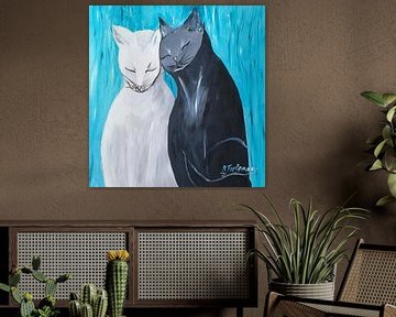 Cat love by Rita Tielemans Kunst