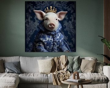 'The Piglet Prince' in Delfts Blauwe outfit van Studio Ypie
