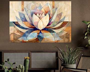 Abstracte Geometrische Lotus in Kleur van De Muurdecoratie