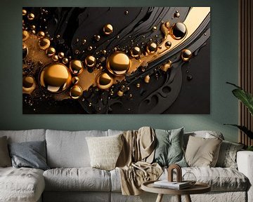Luchtbellen in goud van Mustafa Kurnaz