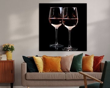 Rosé wijn 2 glazen portret van TheXclusive Art