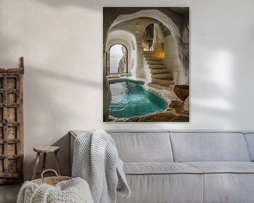 Grot in een huis met zwembad van haroulita