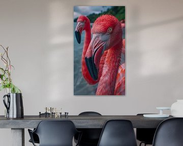 Flamingo's close up staand panorama van TheXclusive Art