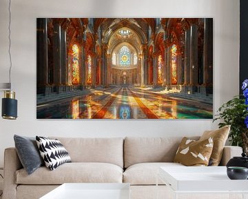 Kathedraal kleurrijk artistiek panorama van TheXclusive Art