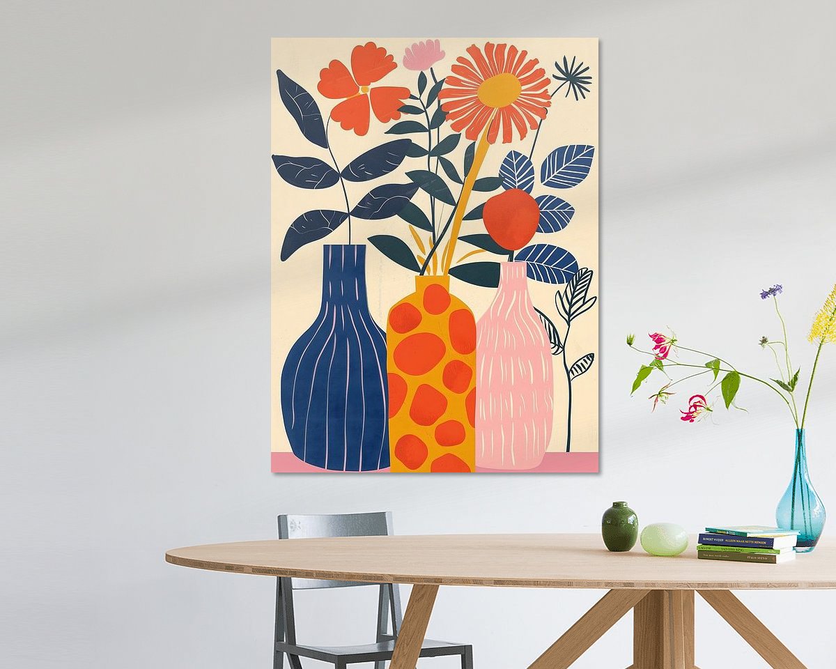 Voorbeeld van het werk in een kamer