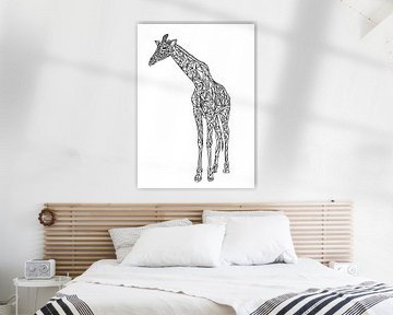 Lijnen kunst dier giraffe van JBJart Justyna Jaszke