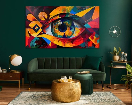 Voorbeeld van het werk in een kamer