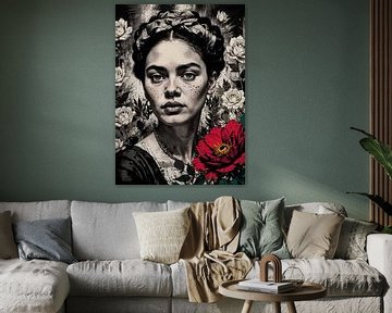 Abstract zwart-wit Frida van Inspire Art