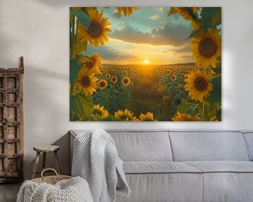 zonnebloemen veld van Egon Zitter