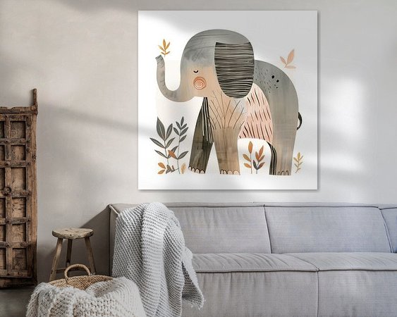 Voorbeeld van het werk in een kamer