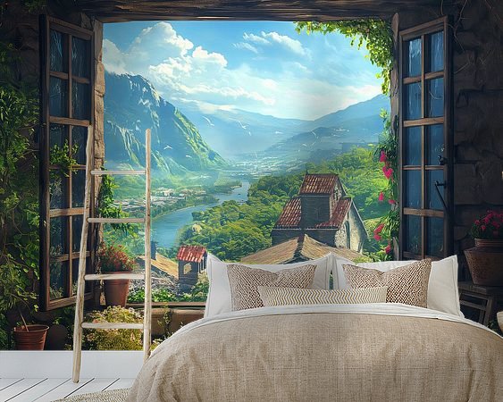 Voorbeeld van het werk in een kamer