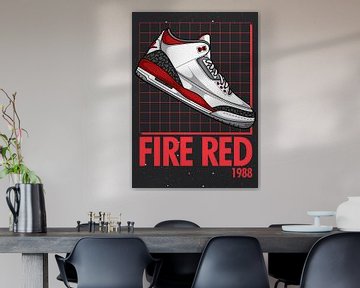 Air Jordan 3 Retro Vuurrood Sneaker van Adam Khabibi