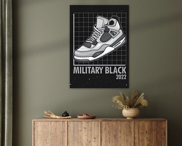 Air Jordan 4 Retro Militair Zwart Sneaker van Adam Khabibi