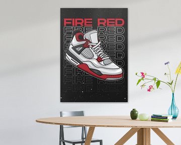 Air Jordan 4 Retro Vuurrood Sneaker van Adam Khabibi