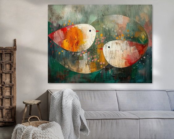 Voorbeeld van het werk in een kamer