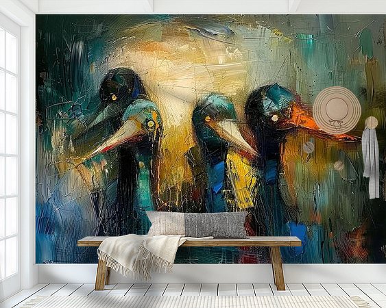 Voorbeeld van het werk in een kamer