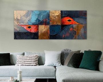 Modern Abstract Twee Vogels van Abstract Schilderij