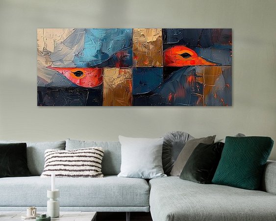 Voorbeeld van het werk in een kamer