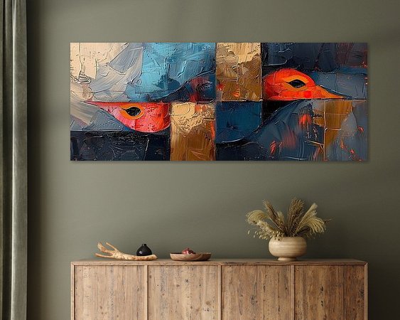 Voorbeeld van het werk in een kamer