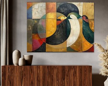 Vogeltjes Abstract | Woonkamer van Abstract Schilderij