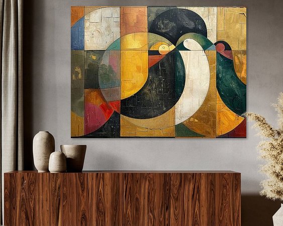 Voorbeeld van het werk in een kamer