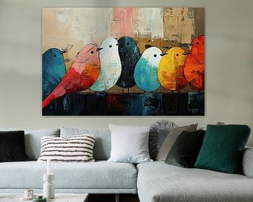 Vogels: De Vrijwillige Vrijwilliger van Abstract Schilderij