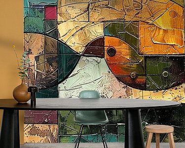 Voorbeeld van het werk in een kamer