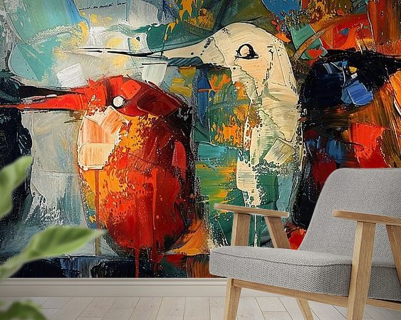 Voorbeeld van het werk in een kamer