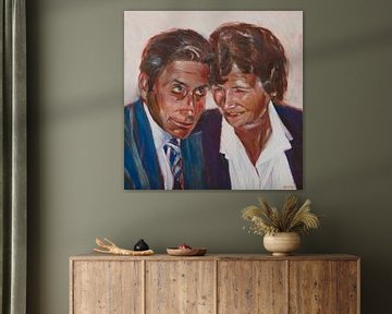 Happiness | Nostalgisch portret van gelukkig echtpaar van Anja Namink - Schilderijen
