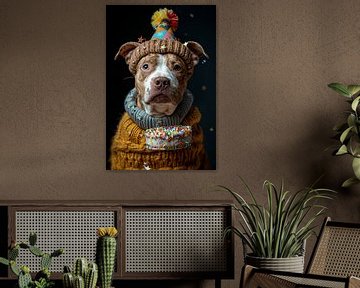 Grappige hond viert verjaardag van Poster Art Shop