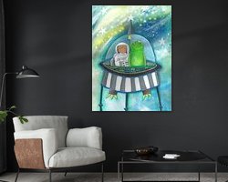 Voorbeeld van het werk in een kamer