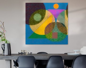 Modern abstract met cirkels van Corinne Welp