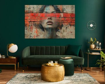 Vrouw Rood Abstract | Rouge Tranquility Echo