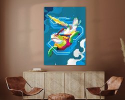 Voorbeeld van het werk in een kamer