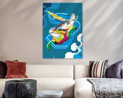 Voorbeeld van het werk in een kamer