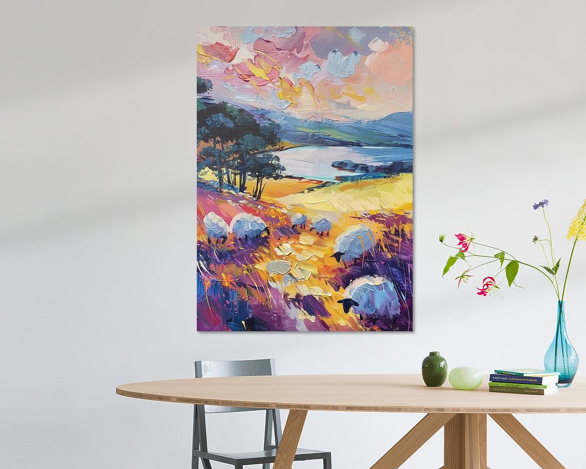 Voorbeeld van het werk in een kamer