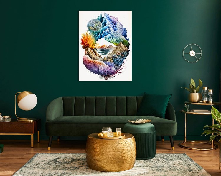 Voorbeeld van het werk in een kamer