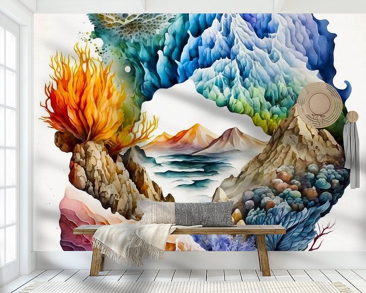 Voorbeeld van het werk in een kamer