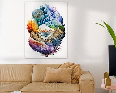 Voorbeeld van het werk in een kamer