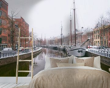 Winterzauber auf dem Hoge der A in Groningen: Schneebedeckte Schönheit für Ihr Interieur von Elianne van Turennout