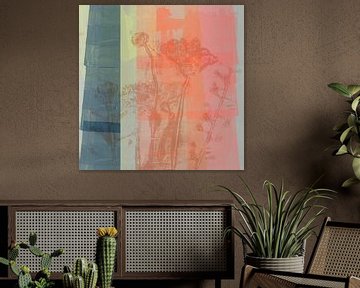 Moderne abstracte botanische kunst in pastelkleuren nr. 10 van Dina Dankers